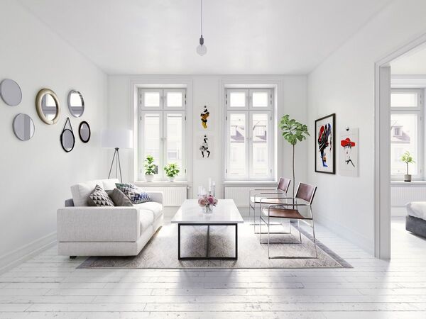 A calm, bright room with a simple and tidy interior
